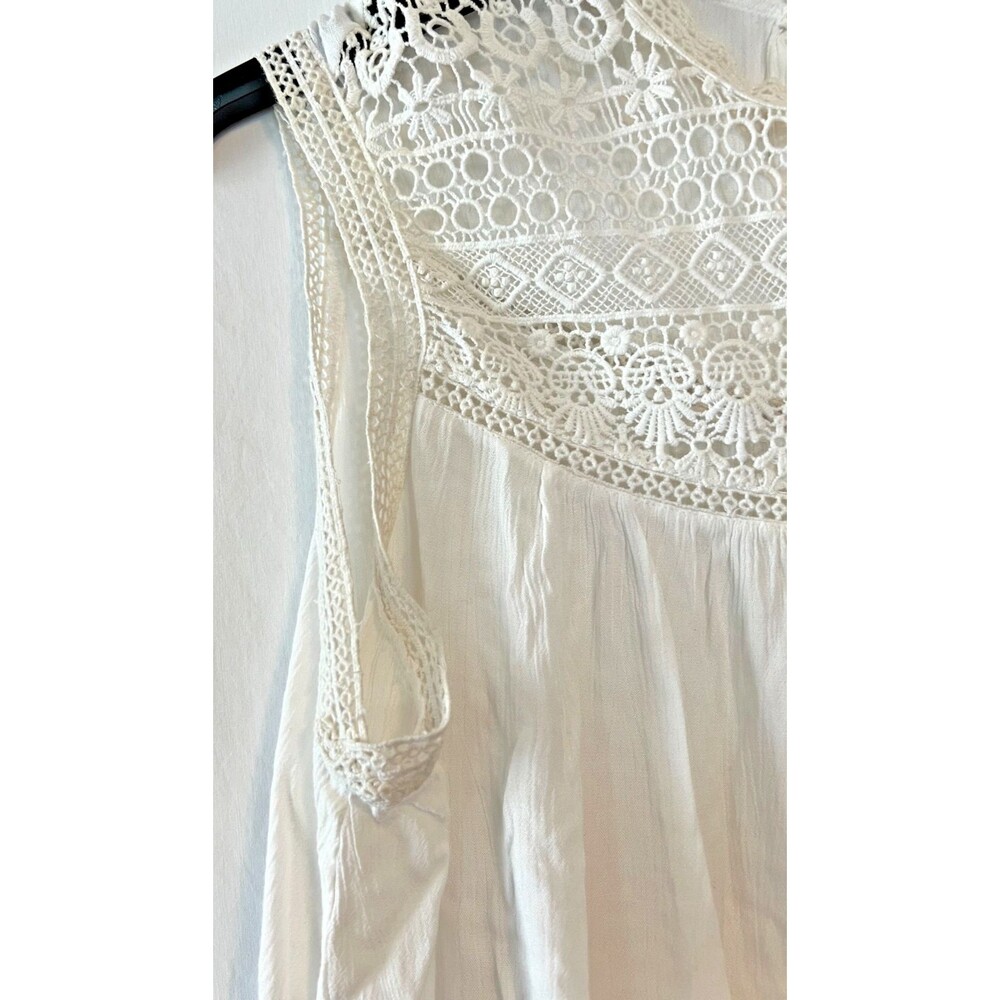 New Directions Women's  Crocheted Ivory Dressy Tank Size XL - Picture 3 of 8